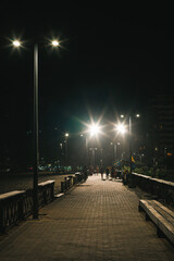 night scene of a sea break in the city Fortaleza in brazil