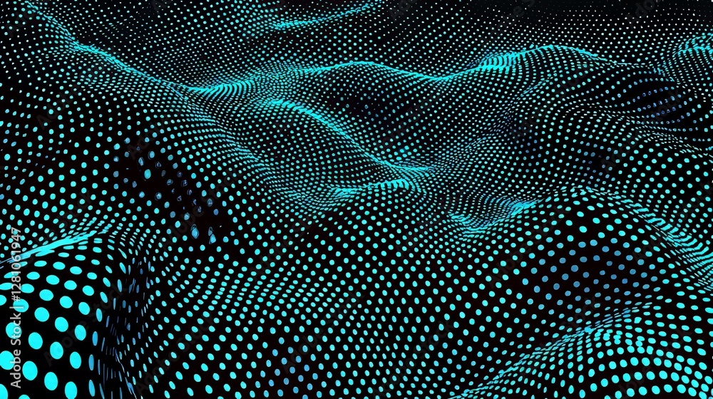 Poster the background features animation, cyber elements, or technology, along with an abstract animated pa