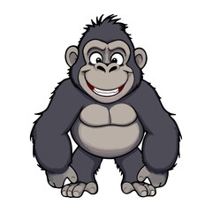 cute gorilla vector illustration isolated on white background