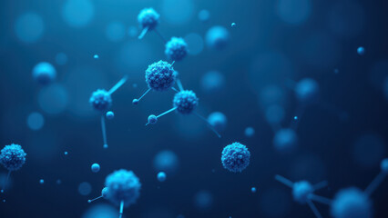 Image shows microscopic view of semaglutide molecules, a type of peptide used for medical purposes.