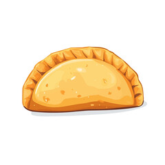 Flat vector empanada gallega, minimalist design, isolated on a white background.

