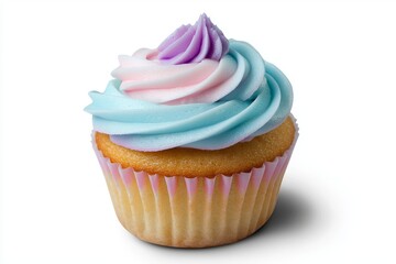 A cupcake is shown in isolation on a transparent background, created using generative Ai