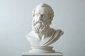 Detailed Greek Thinker Bust Rendering