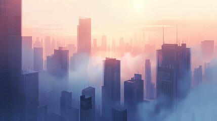 Obraz premium calm early morning scene in the city