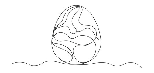 A single line drawing of an egg., one line art icon. one Continuous line egg icon. Vector illustration 