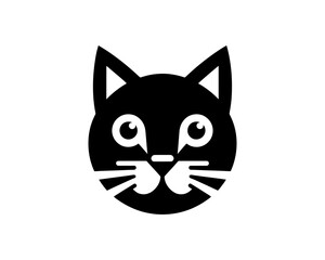 Silhouette Cat logo design icon symbol vector illustration.