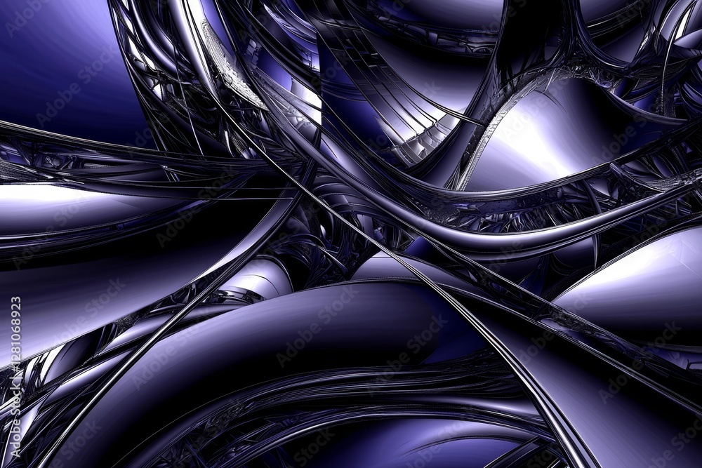 Wall mural a colorful neon texture background with an abstract futuristic dynamic curvy motion