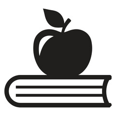 Apple and book vector icon on white background