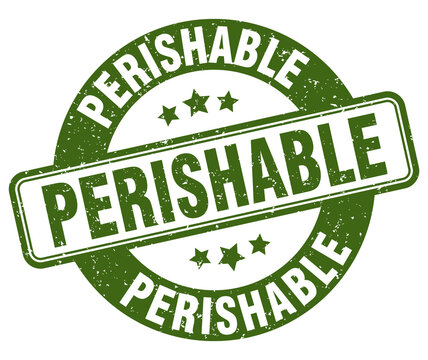 perishable stamp. perishable label. round grunge sign