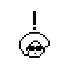 Cute pixel cartoon character man notice with exclamation mark decoration 8 bit male boy surprise idea exclamation alert cartoon pixel video game 8bit png vector.