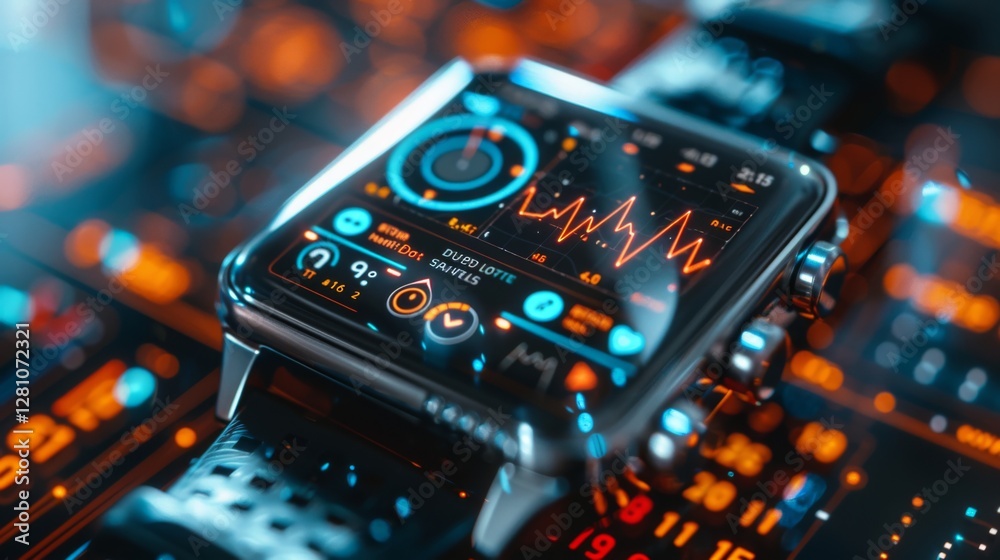 Leinwandbilder a smartwatch displays a digital therapy application designed for mindfulness and mental health, show