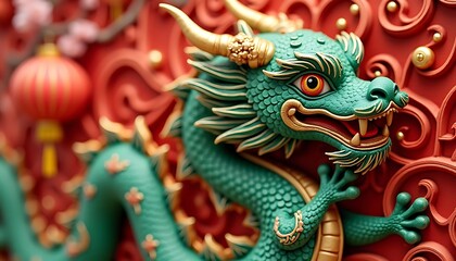 Fototapeta premium Jade Dragon of the Chinese New Year
