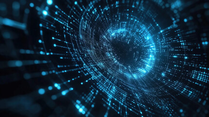 Obraz premium Futuristic Digital Background for AI, Data Transfer, Encryption, Tech Processes & Science Applications
