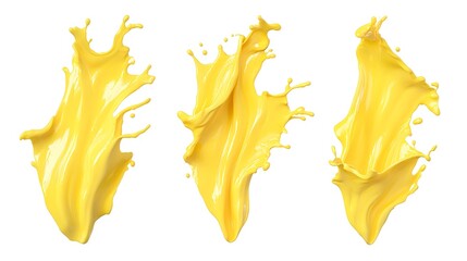 Fototapeta premium Photorealistic Yellow Oil Splash on White Background Close Up