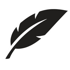 Feather icon. Vector icon isolated on white background