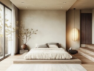 A Minimalist Bedroom Depiction of a Comfortable Minimalist Lifestyle