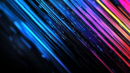 Neon bokeh lights shine brightly in a futuristic digital grid, creating an abstract background of advanced technology