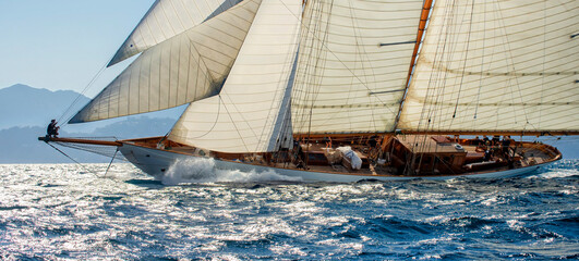 Sailing yachts regatta. Yachting. Sailing race	