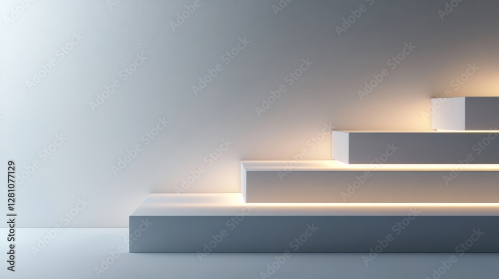 Poster Modern minimalist design with soft gradients creating spacious text area for creative projects in contemporary spaces. Generative AI