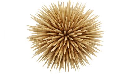Obraz premium High-Resolution Close-Up View of Isolated Beige Toothpick Ball on White