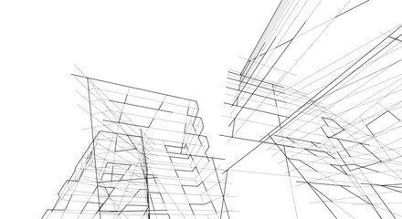 abstract architectural background vector 3d design