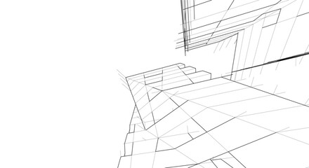 abstract architectural background vector 3d design