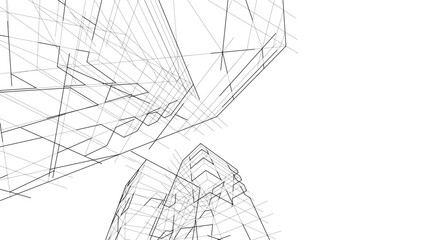 abstract architectural background vector 3d design