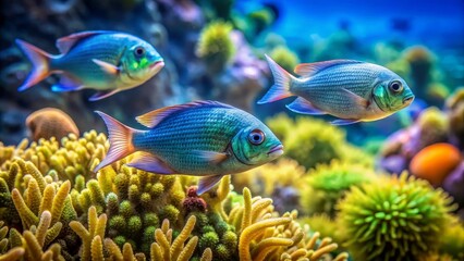 Fototapeta premium Vibrant Marine Life Thriving in a Colorful Coral Reef Ecosystem