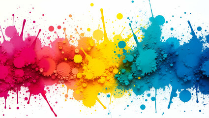 Fototapeta premium Title: Vibrant Abstract Splatters of Paint in Striking Shades