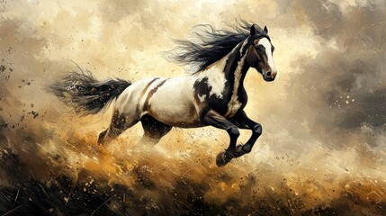 Obraz premium Energetic Wild Mustang Running