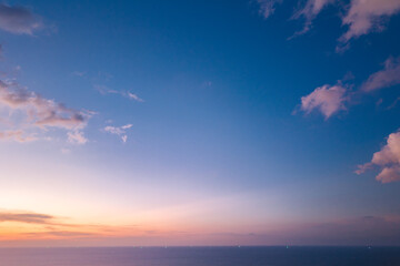 Tranquil sunset sky Phuket, Thailand. Concept paradise place to relax