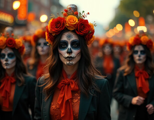 Celebrating Dia de Muertos with Traditional Sugar Skulls and Vibrant Parades