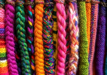 self striping yarn that produces stripes or color patterns automatically during the knitting process