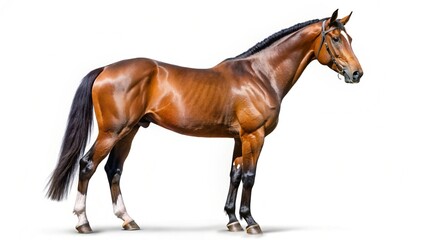 Obraz premium Bay sport horse isolated on white background