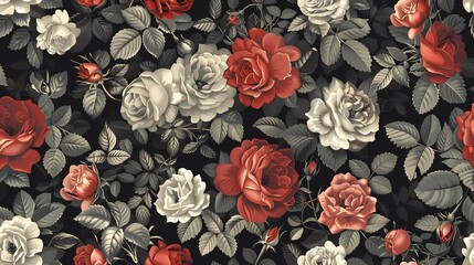 classic pattern on a beautiful rose plant