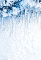 Isolated long icicles, ideal for placing on a light-colored background.
