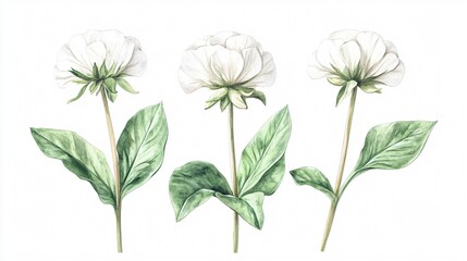 Delicate Watercolor Illustration of Fragrant Globe Amaranths