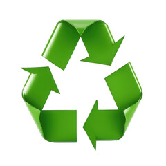 Obraz premium The symbol for recycling made of green plastic film