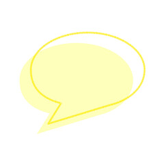 丸いシンプルフキダシ　黄色