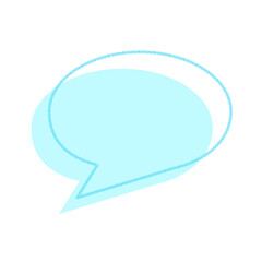 丸いシンプルふきだし　水色