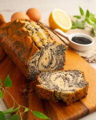 Delicious lemon and poppy seed cake.
