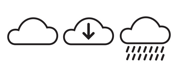 Cloud rain weather forecast  icon