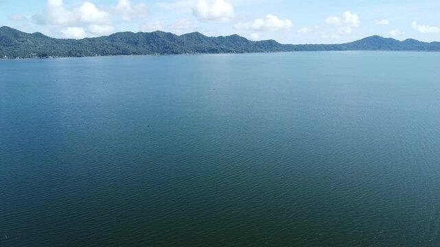 Drone footage from Tondano Lake in Tondano, Indonesia
