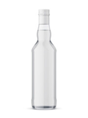 Clear vodka bottle mockup