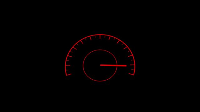 An animated simulated Internet bandwidth speed test gauge with speeds approaching 1 gigabit. Technology speedometer animation. Animation of fuel gauge ,Fuel Meter Dashboard,modern stylish speed meter.