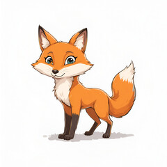 Obraz premium fox cartoon isolated on white