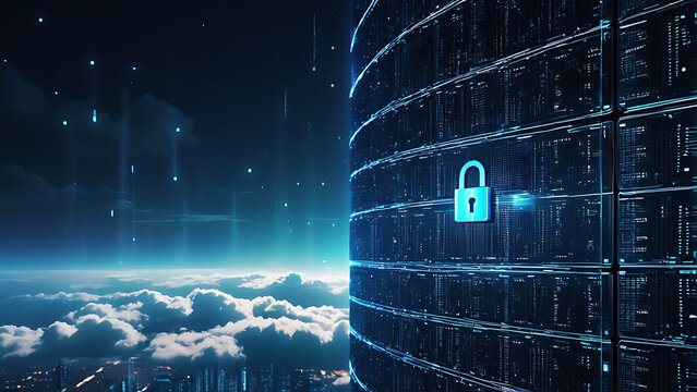 cloud technology with binary code background