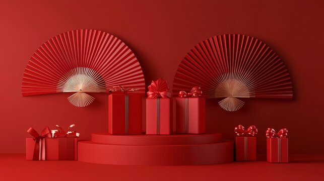The festive 2025 New Year theme showcases a red palette with luxurious decor