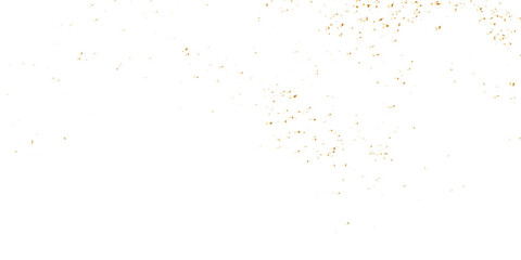 Abstract doted and confetti golden glitter and zigzag ribbon particles splatter on transparent background. Luxury golden glitter confetti that floats down falling bokeh celebration background.

