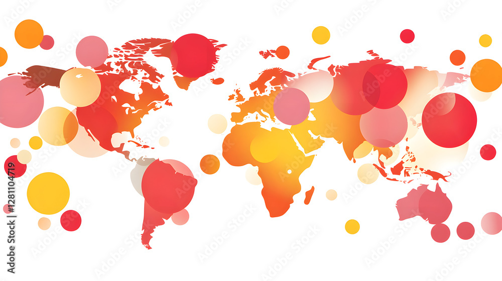 Poster global connectivity through colorful data visualizations information graphic digital environment abs